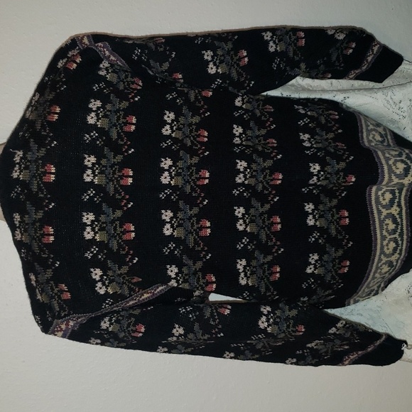 Vintage wool blend fair isle style cardigan - Picture 5 of 8